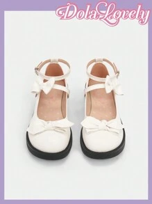 Dola Lovely Của phụ nữ Giày đế bệt Với Nơ Đồ trang trí - trắng - Xem 3