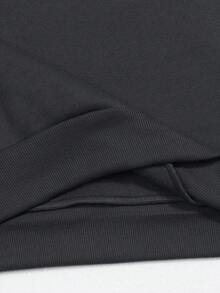 Freeman Studio Nam Slogan & In Bộ xương Lót nhiệt Hoodie - Màu xám đen - Xem 6