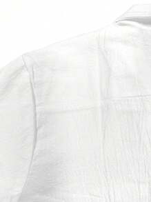 Men's & Linen Blend Casual Shirt - White - View 4