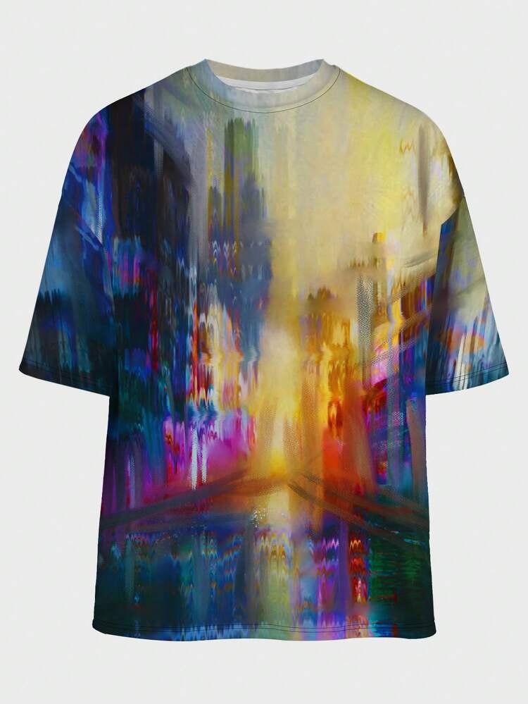 Manfinity LEGND Men's Tie-Dye Plus Size Short Sleeve T-Shirt - Multicolor - View 1