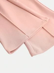 Cô gái Tween Sành điệu Màu thuần Dệt kim Bùng nổ Thể thao & Thời gian rảnh rỗi Quần - Màu Hồng baby - Xem 3