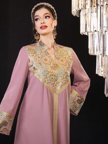 Al Najma 鋸齒狀領長袖連衣裙 - 粉色 - 查看 7