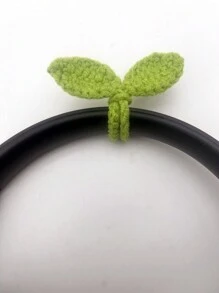 ROMWE Fairycore 1 件手工钩针双叶装饰发带头巾头带吸汗带