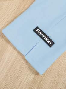 SHEIN Baby Boy Casual Comfortable Split Hem Pants - Blue - View 7