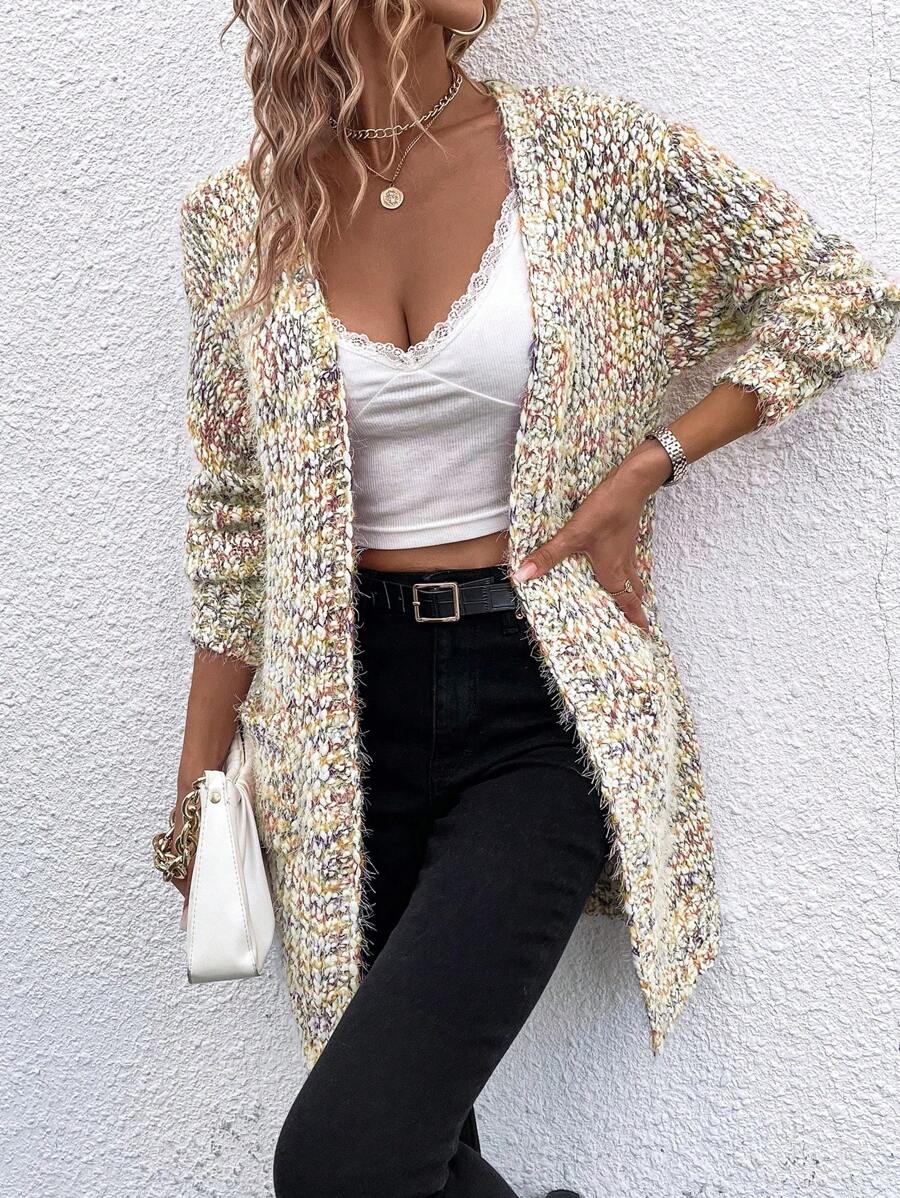 SHEIN LUNE Women' Space Dye Cardigan | SHEIN EUQS