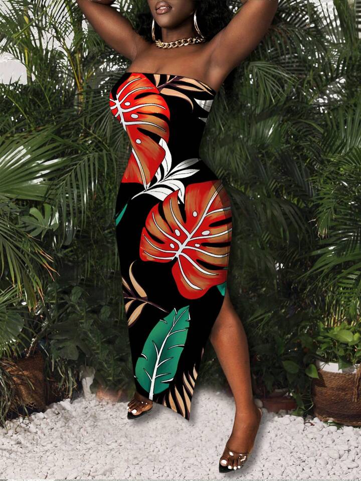 Shein palm leaf dress sales