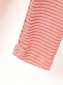 Baby Girl Multiset Casual And Simple Spring/Autumn New Stretchy All-Match Pants With Texture Design - Multicolor - View 3