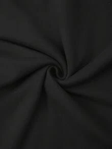 SHEIN Essnce Ấm áp Lót Vòng cổ Tay áo dài Áo nỉ - màu đen - Xem 4