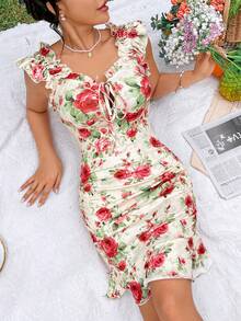 SHEIN Privé 女式花卉印花百褶裙 - 彩色 - 查看 5