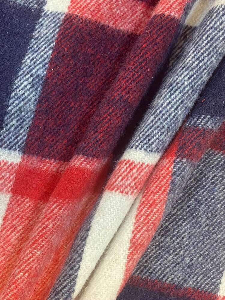 Plus Size Plaid Long Coat