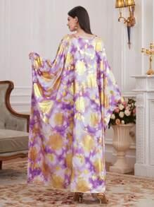 Al Najma 女款全圖案空心肩蝙蝠袖凱夫特裝 - 紫色 - 查看 5