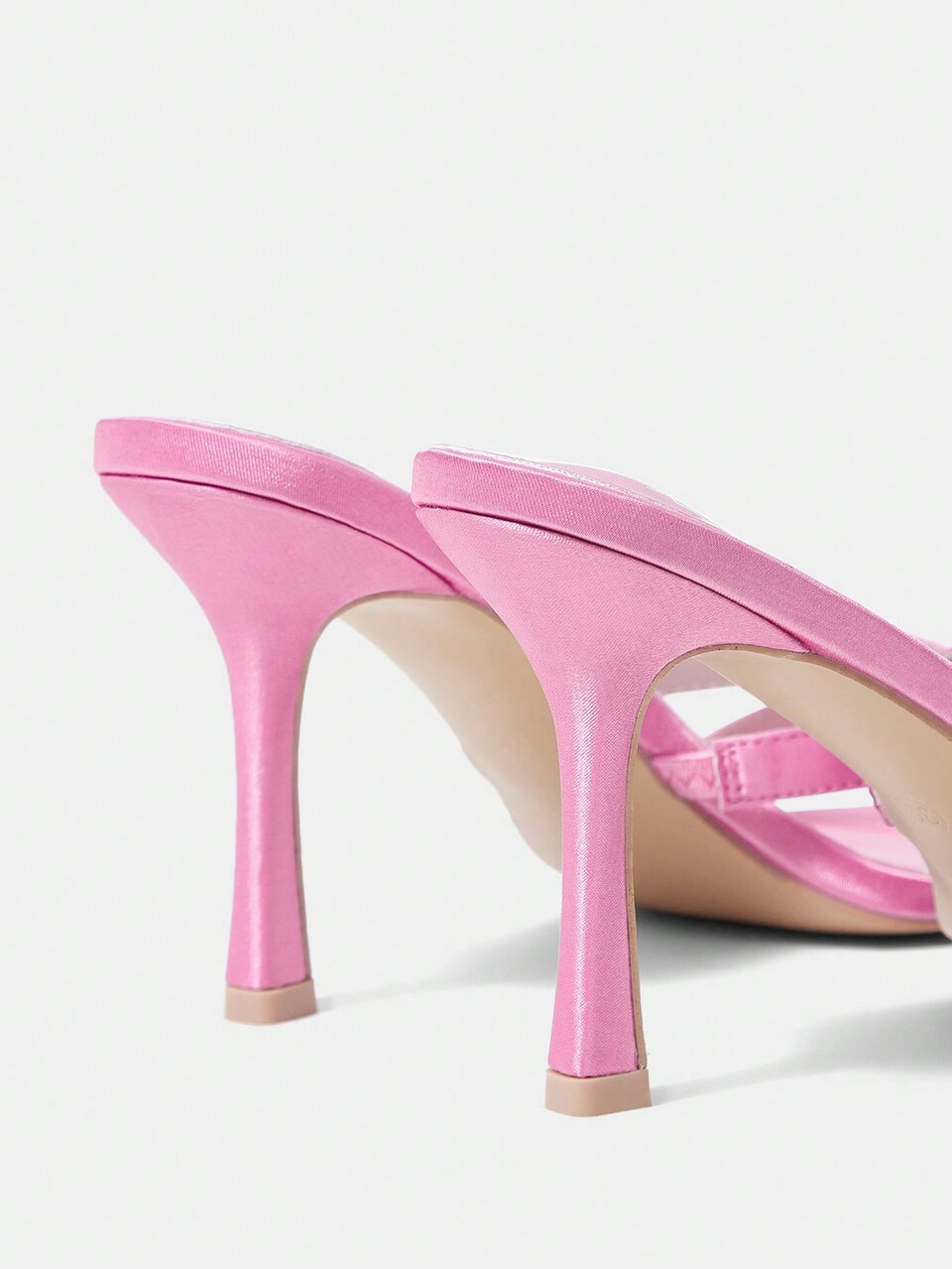 Women'S Pink Patent Leather Heart & Rhinestone Decor Cute Style Round Toe High Heel Sandals
