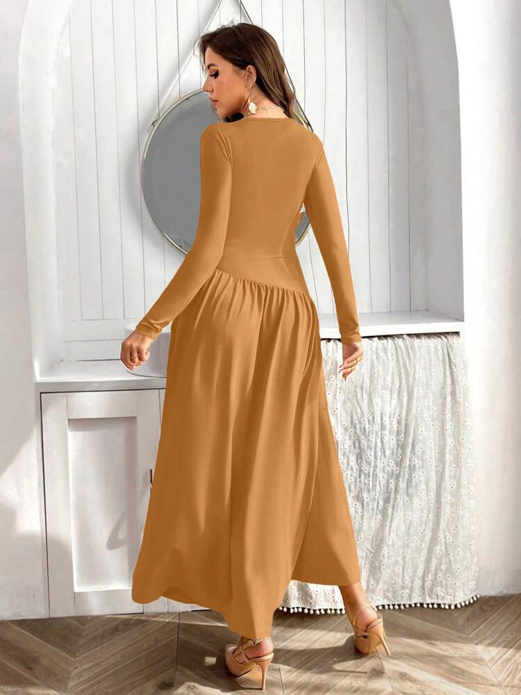 Women's Round Neck Long Sleeve Dress