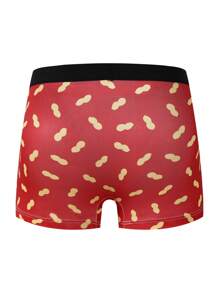 Men's Peanut & Letter Print Underwear