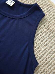 Young Boy 3pcs/Set Casual, Comfortable, Fashionable And Versatile Breathable Striped And Solid Color Tank Top For Spring And Summer Boys Tank Tops