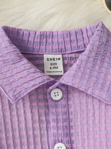 Baby Girl Shirt Style Jacket, Simple & Fashionable Outer Wear For Spring/Summer - Purple - View 7