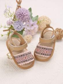 1 Pair Summer 0-1 Year Old Baby Girl Chinese Style Breathable Sandals