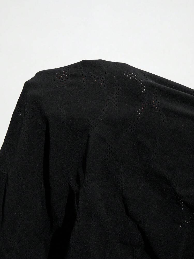 Plus Size Women's Seamless Texture Strapless Crop Top And Skirt Co-Ord Set