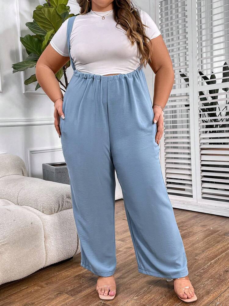 Plus Size Women's Loose Fit Cami Jumpsuit Fall Cloth For Women