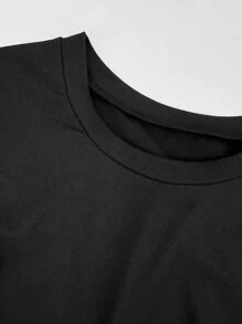 SHEIN Privé 女士簡約無背心、彈性短袖t恤,二件套裝 - 彩色 - 查看 4