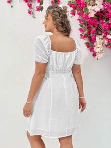 Dreamara Plus Size Solid Color Criss-Cross Straps Dress