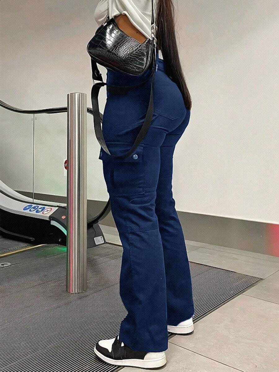 女性修身版型貨櫃牛仔褲 - 藍色 - 查看 1