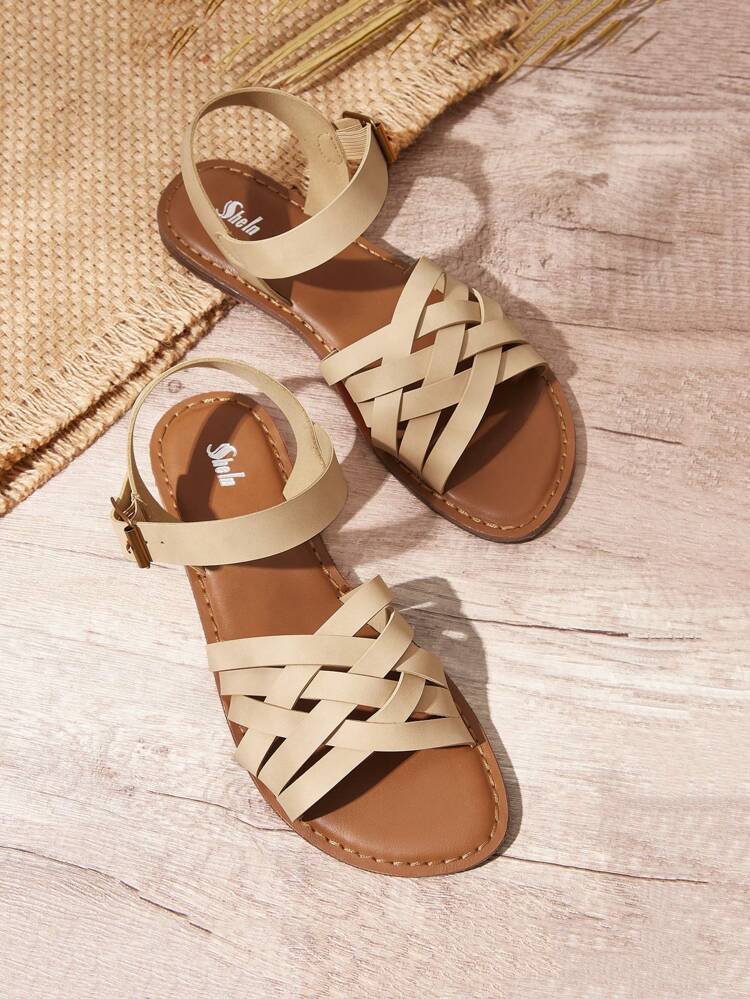 Women'S Flat Round Toe Ankle Strap Sandals With Vacation Vibes