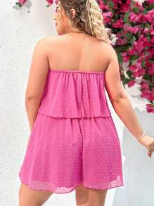 Dreamara Plus Size Jacquard Strapless Romper