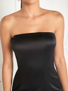 L'Amorae Quá quắt Nơ Khối màu Váy ống - Đen và trắng - Xem 6