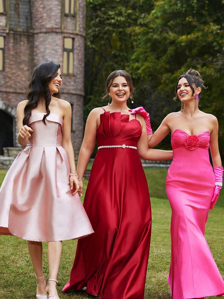 Tube Top Shape, Three-Dimensional Flower Details, Fishtail Hem, Women’S Evening Dress (Heavy Industry Version)