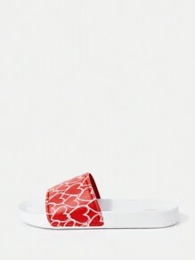SheIn VCAY Women's Heart Pattern Slippers For Casual Beach Style - Multicolor - View 3