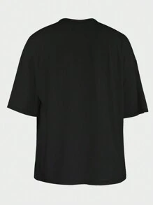 Manfinity LEGND Camiseta Con Hombros Caídos Y Estampado De Talla Grande Para Hombre