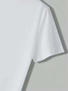 SHEIN LUNE Của phụ nữ Vui In con gà trống Áo thun Với Slogan - trắng - Xem 5