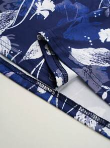 SHEIN LUNE 花卉印花女裝連衣裙 - 藏蓝色 - 查看 7