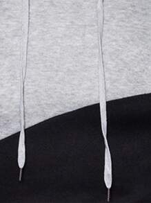 Manfinity Homme Men Cut And Sew Drawstring Hooded Sweatshirt - Multicolor - View 3