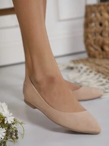 SHUZIA Wide Fit Minimalist Ballerina Flats