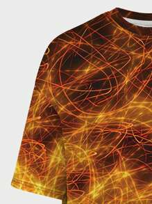 Manfinity LEGND Men's Plus Size Printed Round Neck T-Shirt - Multicolor - View 3