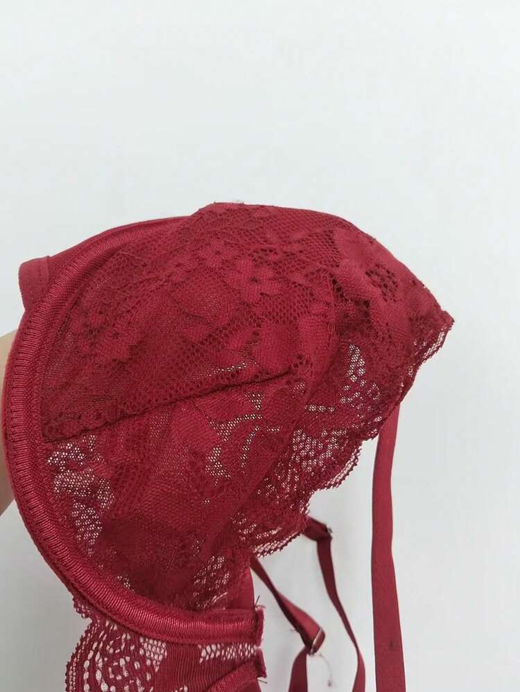 Women's Sexy Lingerie Set Including Lace Bra With Underwire And Thong