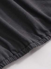 DAZY Women's Oblique Shoulder Short-Sleeved T-Shirt, Short Length Summer,Crop Tops Women,Off Shoulder Top Preppy Tops - Dark Grey - View 7