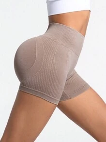 Easithlete Seamless Sports Shorts Brown Shorts - Khaki - View 4
