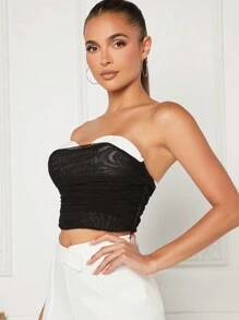 Hauture 對比色peekaboo網狀覆蓋上衣 - 彩色 - 查看 3