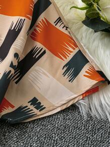 SHEIN LUNE 夏季加大尺碼顏色積木印花短袖襯衫 - 彩色 - 查看 5