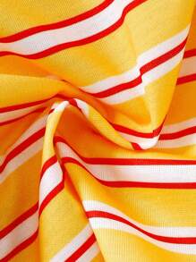 Baby Boy Striped Cartoon Giraffe T-Shirt+Printed Denim Shorts - Multicolor - View 4