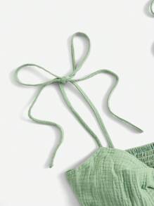 Soleia Tied Shoulder Cami Dress,Sage Green Dress - Mint Green - View 3