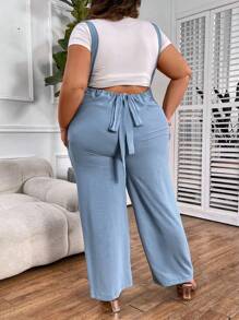 SHEIN CURVE+ Mono Camisola De Corte Holgado Para Mujer Talla Grande - Azul - Ver 2