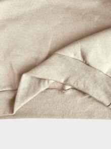 INAWLY 女士宽松连帽运动衫，女士春秋季休闲拉链长袖连帽宽松常规杏色落肩套头衫女式连帽衫，长袖上衣 - 杏色 - 查看 4