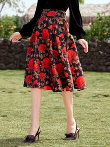 SHEIN DECDS Của phụ nữ In hoa Váy - Đỏ - Xem 8