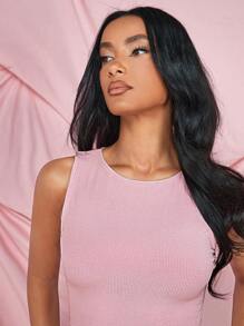SHEIN BAE Summer Tank Tops  Valentine Day Tops Pink Tops  Backless  Tops - Dusty Pink - View 6