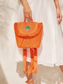 SHEIN VCAY Backpack, School Backpack - Orange - View 6