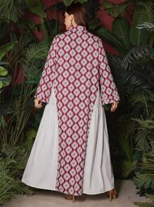 Al Najma Plus Size Women's All Over Print A-Line Arabian Dress